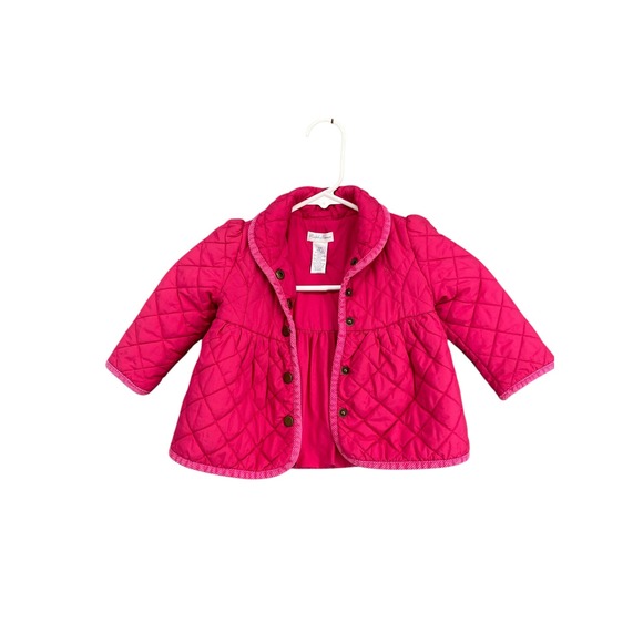 Ralph Lauren Quilted Jacket Pink Button Down Long Sleeve Coat 12M‎ - Picture 1 of 9